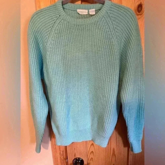 Contemporary Casuals Long Sleeve Light Blue Knit‎ Sweater Size Small - Picture 1 of 7